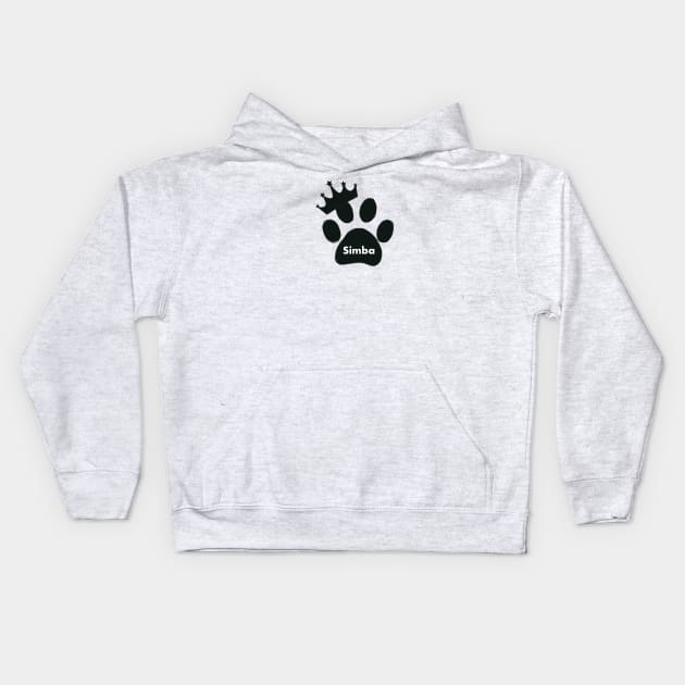 simba cat name made of hand drawn paw prints Kids Hoodie by GULSENGUNEL